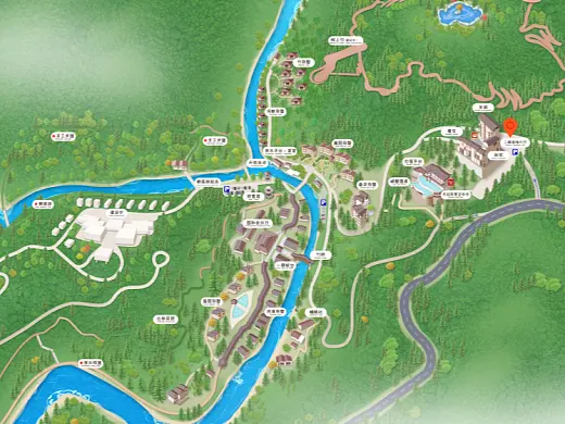 河口结合景区手绘地图智慧导览和720全景技术，可以让景区更加“动”起来，为游客提供更加身临其境的导览体验。